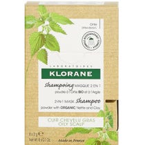 Klorane 2-in-1-Waschmaske, Shampoo, Brennnesselpulver und Bio-Ton, fettige Kopfhaut, 8 x 3 g-1