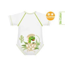 J Bimbi Body Neonato 0-36 Mesi In Cotone Biologico 4 Stagioni Fantasia Dinosauro Baby -1