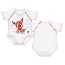 Bimbi Body aus Bio-Winterbaumwolle, warm, Rentier, 0–36 Monate-3
