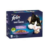 Purina Felix Le Ghiottonerie Taste Rind/Huhn/Lachs/Thunfisch Nassfutter für ausgewachsene Katzen, Beutel 12 x 85 g-8