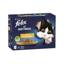 Purina Felix Le Ghiottonerie Gusto Scholle/Thunfisch/Kaninchen/Lamm Nassfutter für ausgewachsene Katzen, Beutel 12x85g-7