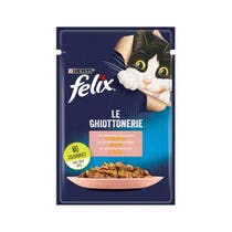 Purina Felix Le Ghiottonerie Nassfutter mit Lachs-/Zucchinigeschmack für ausgewachsene Katzen, 85-g-Beutel-5