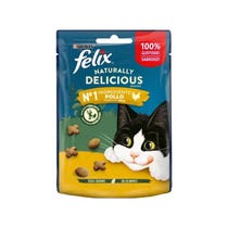 Purina Felix Natürlich leckeres Nassfutter mit Hühnergeschmack für ausgewachsene Katzen, 50-g-Beutel-1