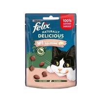 Purina Felix Natürlich köstliches Nassfutter mit Lachsgeschmack für ausgewachsene Katzen, 50-g-Beutel-5