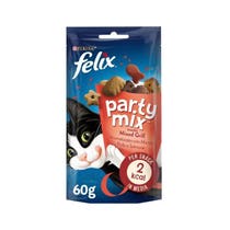 Purina Felix Party Mix Gemischter Grill-Snack mit Rindfleisch/Huhn/Lachs für ausgewachsene Katzen, 60-g-Beutel-8