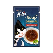 Purina Felix Soup Nassfutter mit Rindfleischgeschmack für ausgewachsene Katzen, 48-g-Beutel-5