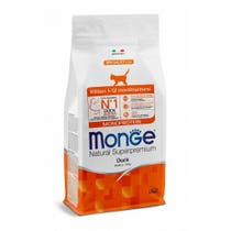 Monge Natural Superpremium Kitten Monoprotein Ente Trockenfutter für Kätzchen, 400 g Beutel-1
