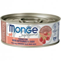Monge Supreme Nassfutter mit Thunfisch, braunem Reis und Goji für sterilisierte ausgewachsene Katzen, 80 g-2