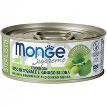Monge Supreme Nassfutter mit Thunfisch, braunem Reis und Ginkgo Biloba für sterilisierte ausgewachsene Katzen, 80 g-2