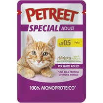Petreet Monoproteico Pollo Cibo Umido Gatto Adulto Bustina 70g-1