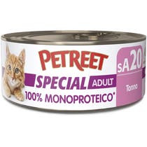 Petreet Monoproteico Tonno Cibo Umido Gatto Adulto Barattolo 60g-1