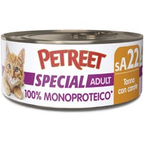 Petreet Monoprotein Thunfisch mit Karotten Nassfutter für ausgewachsene Katzen 60g Glas-2