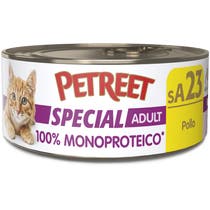 Petreet Monoproteico Pollo Cibo Umido Gatto Adulto Barattolo 60g-1