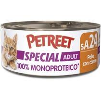 Petreet Monoprotein Huhn mit Karotten Nassfutter für ausgewachsene Katzen 60g Glas-2