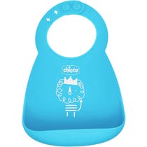 Chicco Easy Roll Silikon-Lätzchen, Farbe Blau, 6 Monate+-1