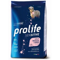 Prolife Dog Sensitive Schweine- und Reis-Trockenfutter für ausgewachsene Hunde, mittelgroß/groß, 10-kg-Beutel-2