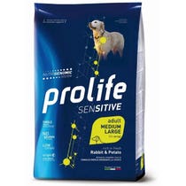 Prolife Dog Sensitive Kaninchen- und Kartoffel-Trockenfutter für ausgewachsene Hunde, mittlere/große Größe, 10-kg-Beutel-2
