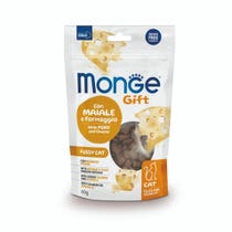 Mit Monge gefüllter und knuspriger Snack für Katzen, Schweinefleisch und Käse, 60 g-1