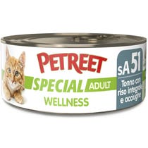 Petreet Wellness Thunfisch mit braunem Reis, Sardellen, Nassfutter für ausgewachsene Katzen, 70 g Glas-2