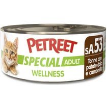 Petreet Wellness Thunfisch mit Kartoffeln, Kamille, Nassfutter für ausgewachsene Katzen, 70 g Glas-2
