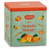 Neavita Orange and Mango Infusion 10 Filterbox in quadratischer Dose Happy Fruits Green-2