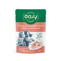 Oasy Wet Cat More Love Pollo Con Salmone Rosa Cibo Umido Per Gatti Adulti 70g-2