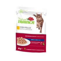 Natural Trainer Katzenhaarballen für Erwachsene mit Hühnerstücken in Sauce, 85 g-1