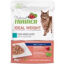 Natural Trainer Cat Idealgewicht für Erwachsene mit Kabeljaustücken in Sauce, 85 g-1