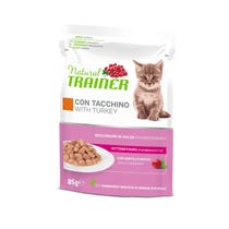 Natural Trainer Cat Kitten & Young mit Truthahnstücken in Sauce 85g-1