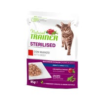 Natural Trainer Cat Sterilised Adult mit Rinderstücken in Sauce, 85 g-1