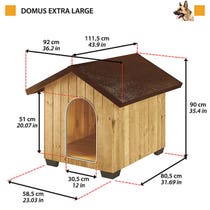Ferplast Domus Extra große Hundehütte aus nordischem Kiefernholz