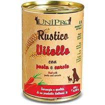 Unipro Rustico Kalbfleisch-Vollkorn-Pasta-Karotten-Hundefutter für ausgewachsene Hunde, 400-g-Glas-2