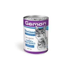 Gemon Bocconcini Thunfisch und Weißfisch Nassfutter ausgewachsene Katzen Glas 400 g-3
