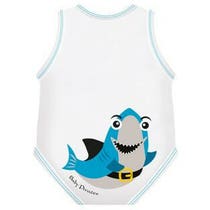 J Bimbi Ärmelloser Baby-Body aus Bio-Baumwolle, 0–36 Monate, Hai-1