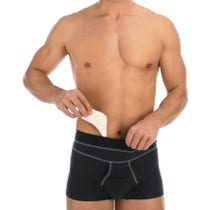 Scudotex Cotton Boxer Hernia Open mit 2 anatomischen Gummipolstern Cod. 649 Schwarz 1 Stück