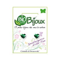 Orecchino Bioetic Bijoux Cuore Piatto 6 X6,6 mm Dark Moss Green 1 Paio-2