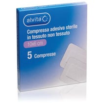 Alvita Garza Compressa Adesiva Sterile Bianco 10x6cm 5 Pezzi-1