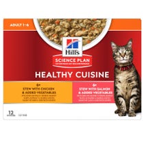 Hill's Science Plan Healthy Cuisine Multipack Umido Gatto Gusti Assortiti Pollo/Salmone Bustine 12x90gr-2