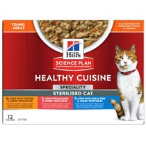 Hill's Science Plan Healthy Cuisine Gatto Sterilizzato Gusti Assortiti Pollo/Salmone/Pesce Oceanico Multipack 12x80gr-1