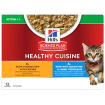 Hill's Science Plan Heatlhy Cuisine Kitten Gusti Assortiti Pollo/Pesce Oceanico Multipack 12x85gr-1
