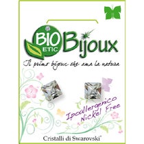 Farma Bijoux Orecchino Carré Swarovski 6mm Crystal 1 Paio-1