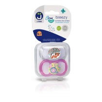 J Bimbi B Free Breezy Happy Succhietto Silicone Trasparente/Rosa 2 Pezzi 4 Mesi+-1