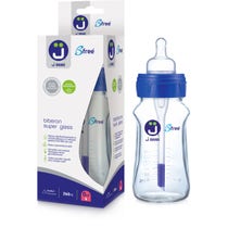 J Bimbi Biberon In Vetro Canula Anticoliche Tettarella Silicone 260ml-1