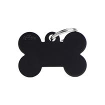 Personalisierter ID-Tag für Hunde und Katzen aus Knochen in schwarzem Aluminium, Größe L-1