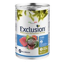Exclusion Mediterraneo Monoprotein Noble Grain Umido Al Tonno Per Cani Lattina 400gr-1