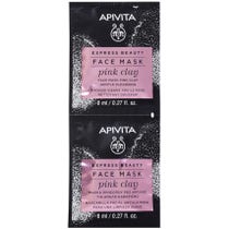 Apivita Express Beauty Maschera Viso Detergente Argilla Rosa 2x8ml-2