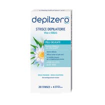 Depilzero 20 Strisce Depilatorie Viso Bikini-2