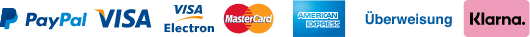 PayPal, Visa, Visa Electron, Mastercard, America Express, Contrassegno, Bonifico Bancario
